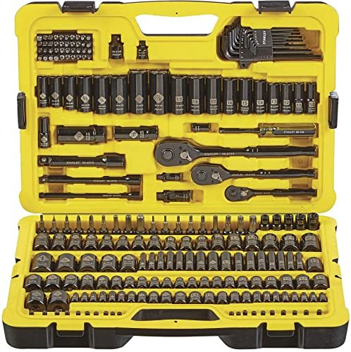 Stanley 229 piece professional socket set, black chrome
