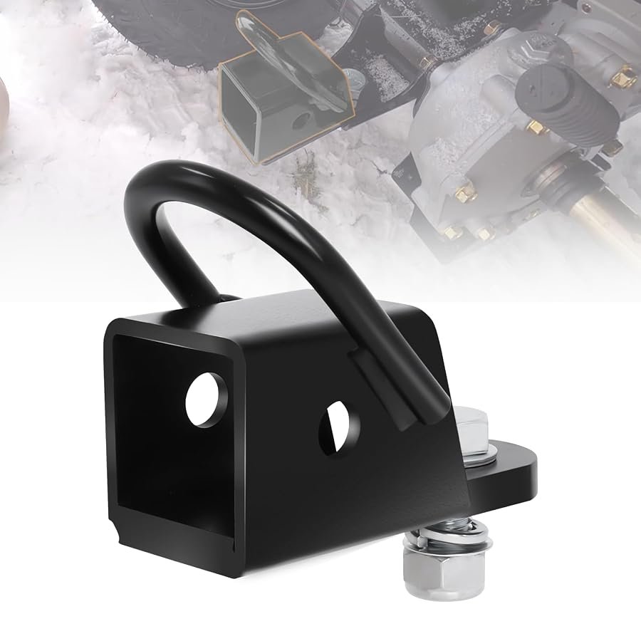Zejoot 2 inch ATV and UTV trailer hitch receiver adapter tube in black steel.