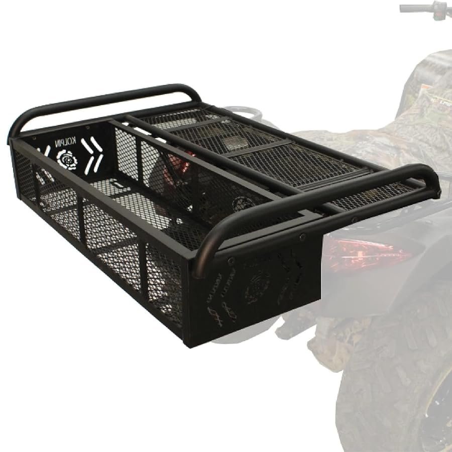 Black Kolpin 53350 convertible rear drop rack basket for an ATV