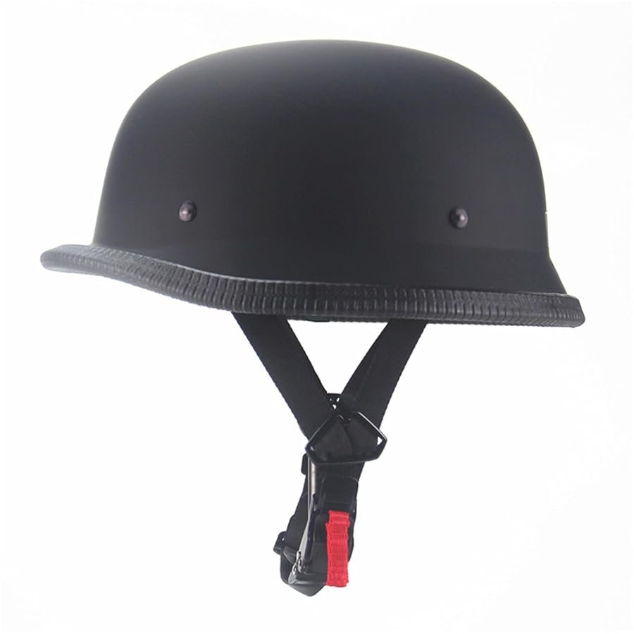 Adult German style open face half helmet, matte black