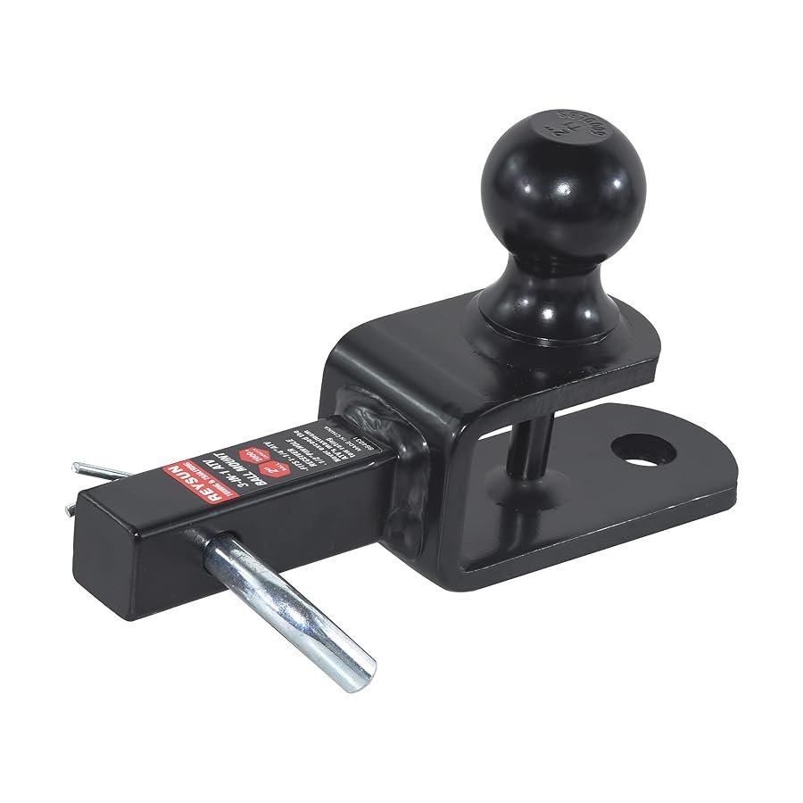 REYSUN three in one ATV hitch ball mount, 2 inch ball, 1-1/4 inch receiver.