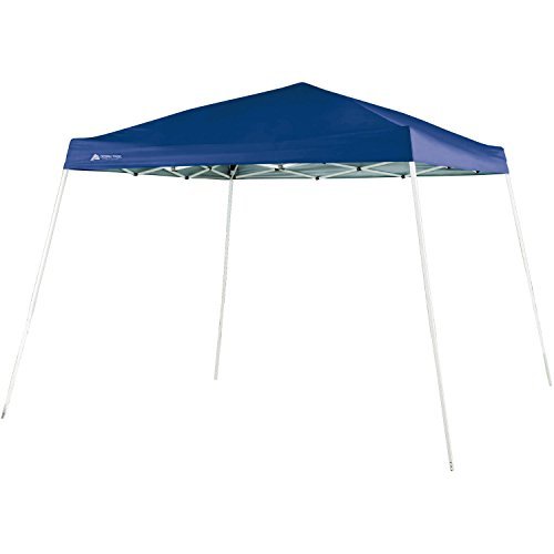Ozark Trail 10 by 10 foot blue slant leg canopy with steel frame